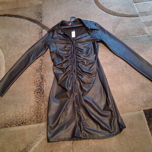 Button up leather Dress